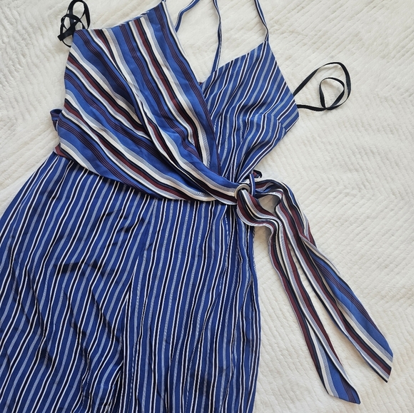 Rag & Bone Felix Stripe Jumpsuit V-neck Criss-Cross back - Picture 7 of 14